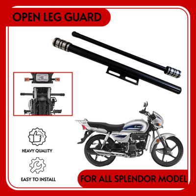 ZRIDE Safety Single Rod Leg Guard Crash Guard Black Heavy for - All Hero Splendor(Hero, Universal For Bike)