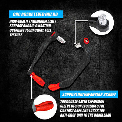 eXarioGadget Universal CNC Handlebar Brake Clutch Lever Protector Guard for Bike (Red) Handlebar Hand Guard(Universal For Bike)