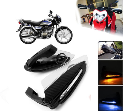 AUTO PEARL Folding Protector Proguard with Led Brake Clutch Lever Black Protector Guard Bike Crash Guard(Hero)
