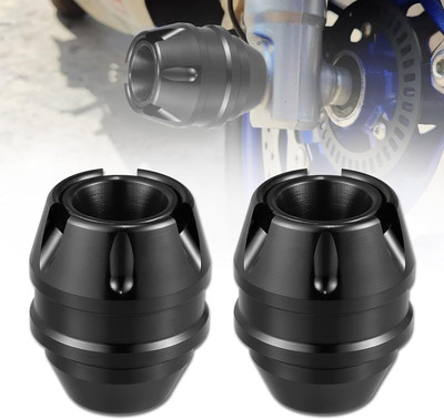 BRXR Motorcycle Black Front Fork Slider | Wheel Frame Slider | Axle Protector Bike Crash Guard(Universal For Bike)