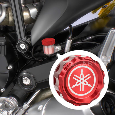 Vagary Red Reservoir Cap/Rear Oil Cap Bike Crash Guard(Yamaha)