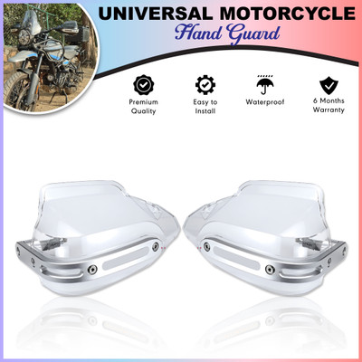 BRXR Premium Transparent Universal Hand / Clutch Lever Guard / Wind Deflector Handlebar Hand Guard(Universal For Bike)
