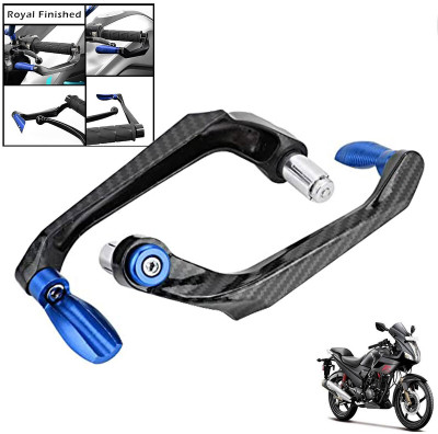 Generox Handlebar Brake Clutch Lever Hand Guard Protector GXcarbonLGBLUE147 Bike Crash Guard(Hero)
