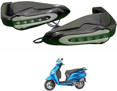 PRTEK Bike Handguards with LED Light, Blue & Yellow Running Turn Signal for Maestro Handlebar Hand Guard(Hero)