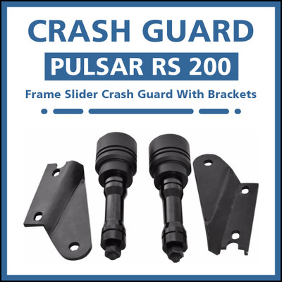 ASRYD Heavy Quality Pulsar Rs 200 Frame Slider Crash Guard with Brackets Black(Bajaj)