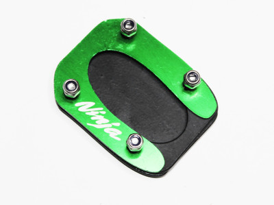 OBEROI'S TRADERS Premium Stainless Steel Green Side Stand Extender Compatible with Ninja 300. Bike Crash Guard(Kawasaki)