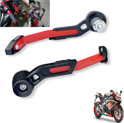 Generox CNC Aluminium Lever Guard Red For RSV4 Bike Crash Guard(Aprilia)
