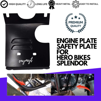 SRPHERE EP2 ENGINE PLATE SAFETY PLATE FOR HERO BIKES SPLENDOR+ XTEC BLACK Bike Engine Guard(Hero)