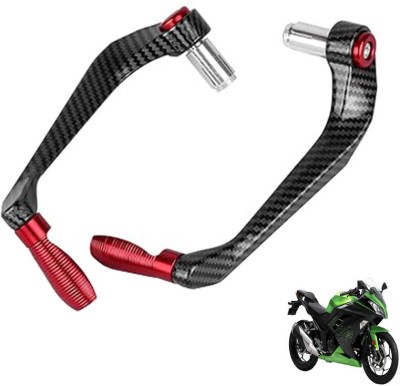 Generox Carbon Fiber Protective Lever Guard (RED) for All Bike Bike Crash Guard(Kawasaki)