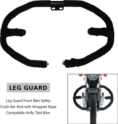 Miwings Leg Guard Front Bike Safety Crash Bar-Rod with Wrapped Rope Compatible Airfly Tied Bike Crash Guard(Royal Enfield, Hero, Bajaj)