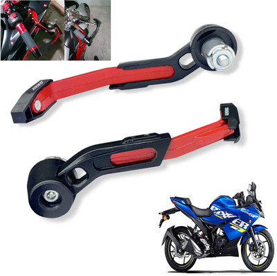 Generox CNC Aluminium Lever Guard Red For Gixxer SF 150 Bike Crash Guard(Suzuki)