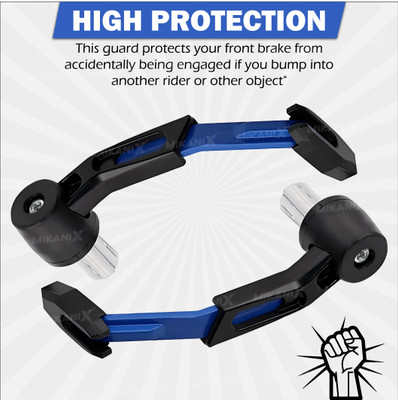 OBEROI'S TRADERS CNC Aluminium Bike Clutch Lever Guard | Handle Bar End Protector | Blue Handlebar Hand Guard(Universal For Bike)