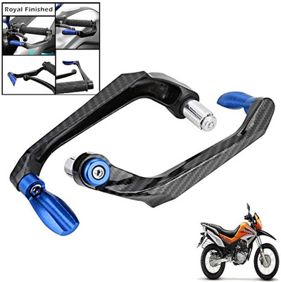 Generox Handlebar Brake Clutch Lever Hand Guard Protector GXcarbonLGBLUE142 Bike Crash Guard(Hero)