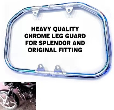 nirwana HEAVY METAL CHROME LEG GUARD FOR SPLENDOR Bike Crash Guard(Hero)