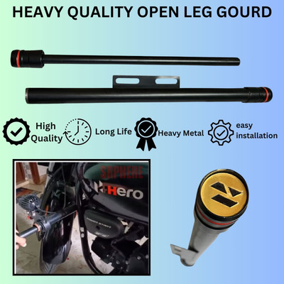 SRPHERE Heavy Double Side Open Rod Leg Guard for Splendor/Splendor Plus/Splendor PRO Bike Crash Guard(Hero, Universal For Bike)