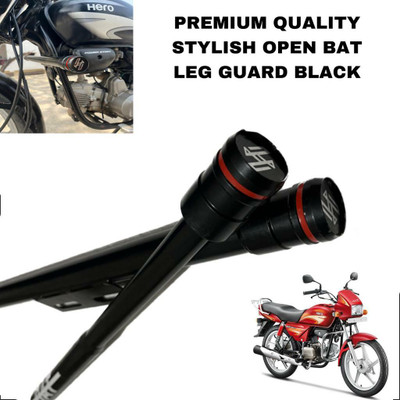 SHOWRIDE Premium Quality Single OPEN BAT Leg Guard for Hero Splendor Heavy Protection Bike Crash Guard(Universal For Bike)