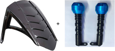 VermsBikers r15v3/mt15 round slider Blue+SharkFin Rear Fender for R15 V3/R15 V4 (Black) Bike Crash Guard(Yamaha)