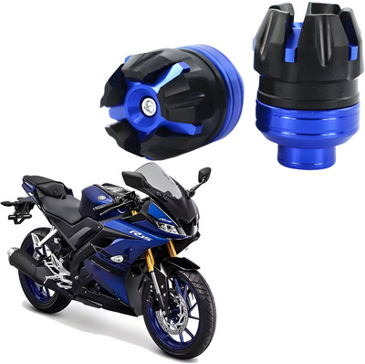 RACER'S EDGE R15 V3, V4, R15M Front Fork Sliders Blue & Black Heavy-Duty Crash Protector Bike Crash Guard(Universal For Bike)