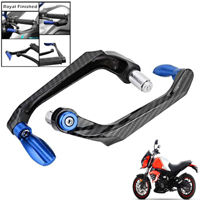 Generox Handlebar Brake Clutch Lever Hand Guard Protector GXcarbonLGBLUE479 Bike Crash Guard(Mahindra)