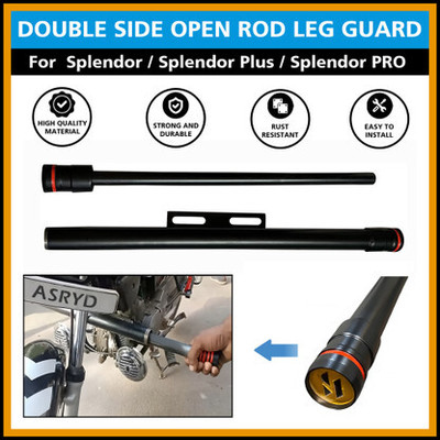 eXarioGadget Heavy Double Side Open Rod Leg Guard for Splendor/Splendor Bike Crash Guard(Hero)