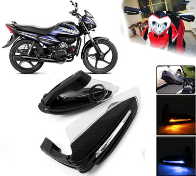 AUTO PEARL Folding Protector Proguard with Led Brake Clutch Lever Black Protector Guard Bike Crash Guard(Hero)