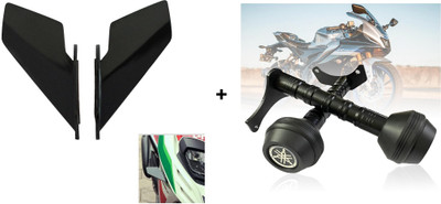 VermsBikers CNC Frame Slider Black For R15v4+Universal Small Wings winglet Black Bike Crash Guard(Yamaha)