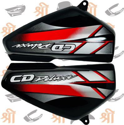 shree trading CD DELUX BLACK RED SIDE PANEL Bike Crash Guard(Hero)