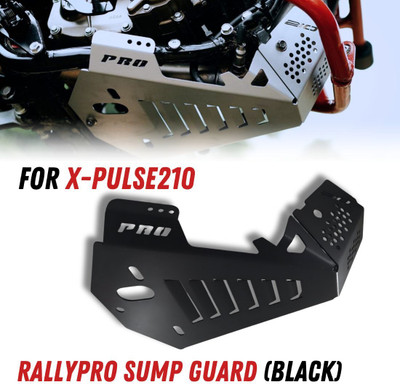 PHANTOM Sump Guard X-Pullsse 210-Heavy Engine Guard Protection–Black Variation Bike Crash Guard(Hero)