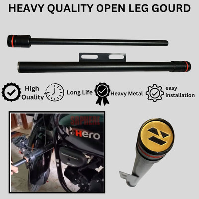 SRPHERE HEAVY METAL DUPLEX COATING SINGLE SIDE OPEN LEG GUARD FOR UNIVERSAL FOR BIKE Bike Crash Guard(Hero, Universal For Bike)
