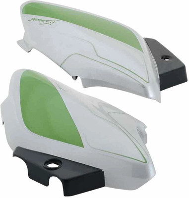 TAWAE ENTREPRISE SIDE PANEL FOR I SMART (SILVER/GREEN) Bike Crash Guard(Hero)