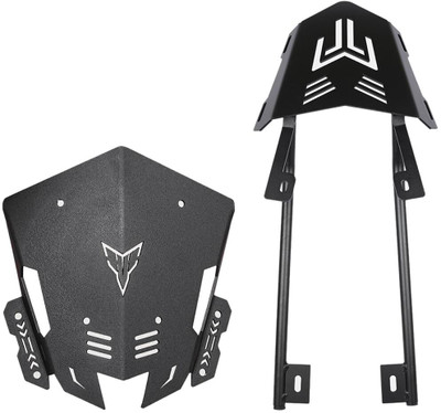 Vagary Metal Visor with MT 15 Top Rack/ Back Rest for for Yamaha MT 15 Bike Crash Guard(Yamaha)