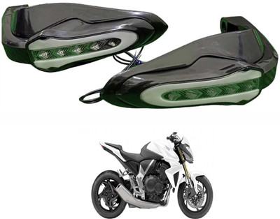 PRTEK Handguards with LED Light, Blue & Yellow Running Turn Signal for CB Hornet 160 Handlebar Hand Guard(Honda)