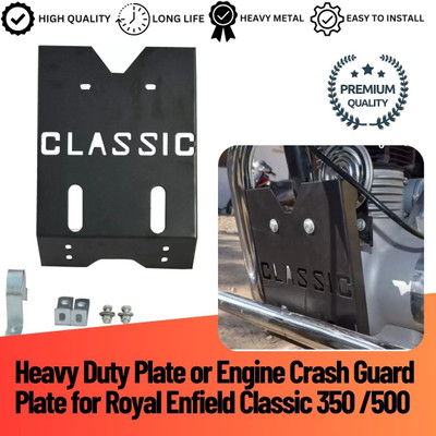 ENEMYT RE2 Heavy Duty Plate Engine Crash Guard Plate for Royal Enfield Classic 350 /500(Royal Enfield)