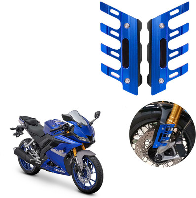 Vagary Blue CNC Shocker Protector Front Fender Slider Guard for R15V3 Bike Crash Guard(Yamaha)