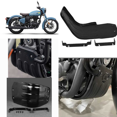ZAMPONICS roy.al e.nfield classic 350 reborn sump guard Bike Engine Guard(Royal Enfield)