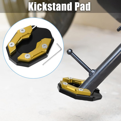Vagary Golden CNC Side Stand Extender Foot Kickstand for Yamaha Aerox 155 Bike Crash Guard(Yamaha)