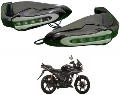 PRTEK Handguards with LED Light, Blue & Yellow Running Turn Signal for Classic 500 Handlebar Hand Guard(Honda)