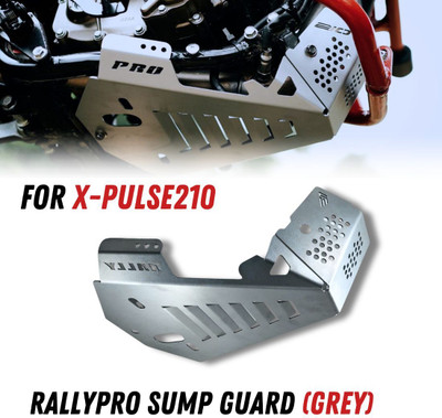 PHANTOM Sump Guard X-Pullsse 210-Heavy Engine Guard Protection–Grey Variation Bike Crash Guard(Hero)