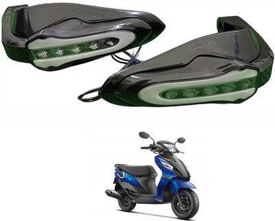 PRTEK Bike Handguards with LED Light, Blue & Yellow Running Turn Signal for Lets Handlebar Hand Guard(Suzuki)