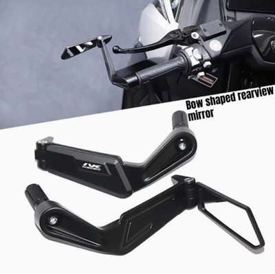 ASRYD Motorcycle Lever Guard With Integrated Rear View Mirror ABS Plastic Body Handlebar Hand Guard(Universal For Bike)
