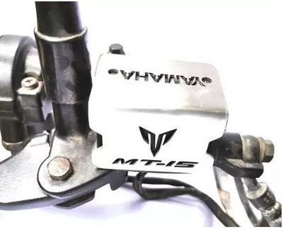 Znee Smart Brushed Stainless Steel Reservoir Disk Oil Cover For - MT-15 Oil Cap Bike Crash Guard(Yamaha)