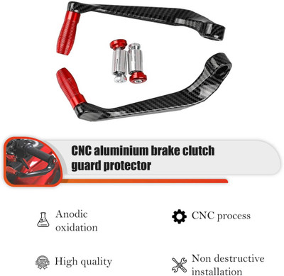 SHOWRIDE Heavy Quality Bike Carbon Lever guard Hand Protection(Red) Bike Crash Guard(BMW Motorrad, Bajaj, Honda, KTM, Kawasaki, Suzuki, TVS, Yamaha, Universal For Bike)