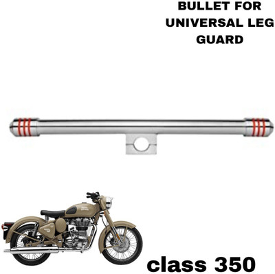 SHOWRIDE Metal 13 Bike Bullet Single Leg Crash Guard with 3 red lines(Royal Enfield)