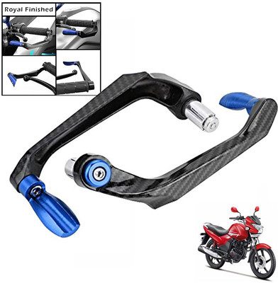 Generox Handlebar Brake Clutch Lever Hand Guard Protector GXcarbonLGBLUE006 Bike Crash Guard(Hero)