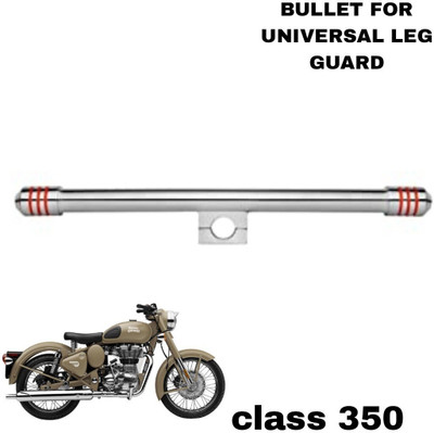 MK Mankrit Metal 13 Bike Bullet Single Leg Crash Guard with 3 red lines_BCG_avyuk(Royal Enfield)