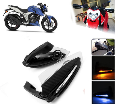 AUTO PEARL Folding Protector Proguard with Led Brake Clutch Lever Black Protector Guard Bike Crash Guard(TVS)