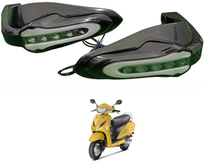 PRTEK Bike Handguards with LED Light, Blue & Yellow Running Turn Signal for Achiever Handlebar Hand Guard(Hero)