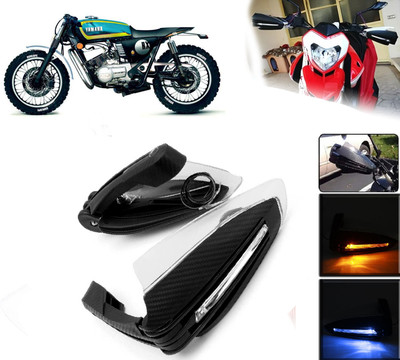 AUTO PEARL Folding Protector Proguard with Led Brake Clutch Lever Black Protector Guard Bike Crash Guard(Yamaha)