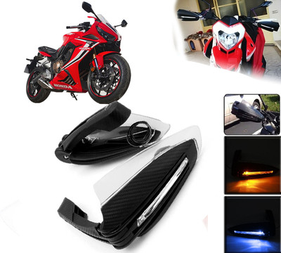 AUTO PEARL Folding Protector Proguard with Led Brake Clutch Lever Black Protector Guard Bike Crash Guard(Honda)