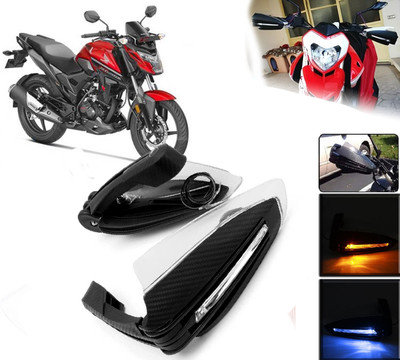 AUTO PEARL Folding Protector Proguard with Led Brake Clutch Lever Black Protector Guard Bike Crash Guard(Honda)